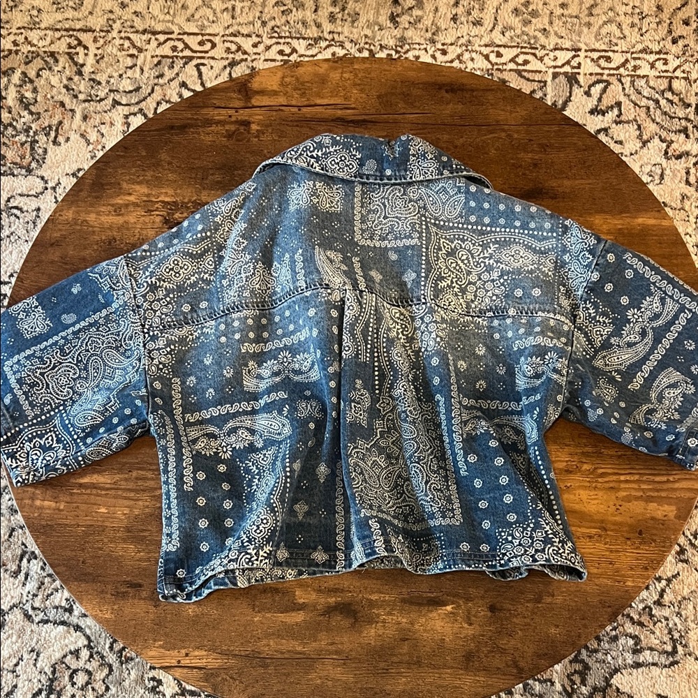 Forever 21 Bandana Print Denim Skirt and Short-Sleeve Jacket Set - Picture 7 of 7